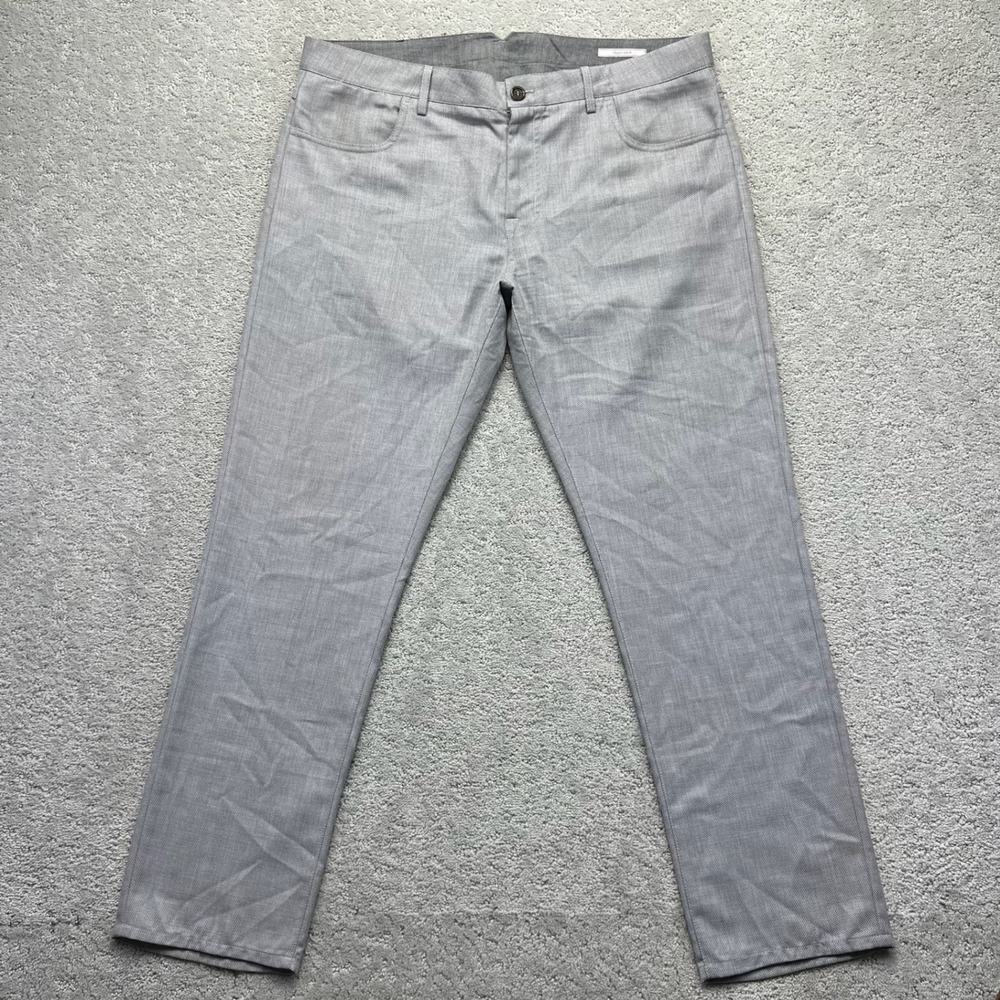 Canali Impeccabile Trousers Mens Sz 54 Grey Regular Fit Wool Blend Made in Italy